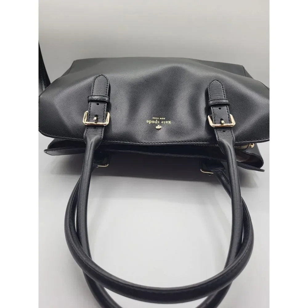 Kate Spade New York Charlotte Street Reena Black Leather‎ Tote Shoulder Handbag